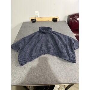 DKNY Vintage Women's Navy Blue Oversize Cropped Turtleneck Sweater Sz S/M